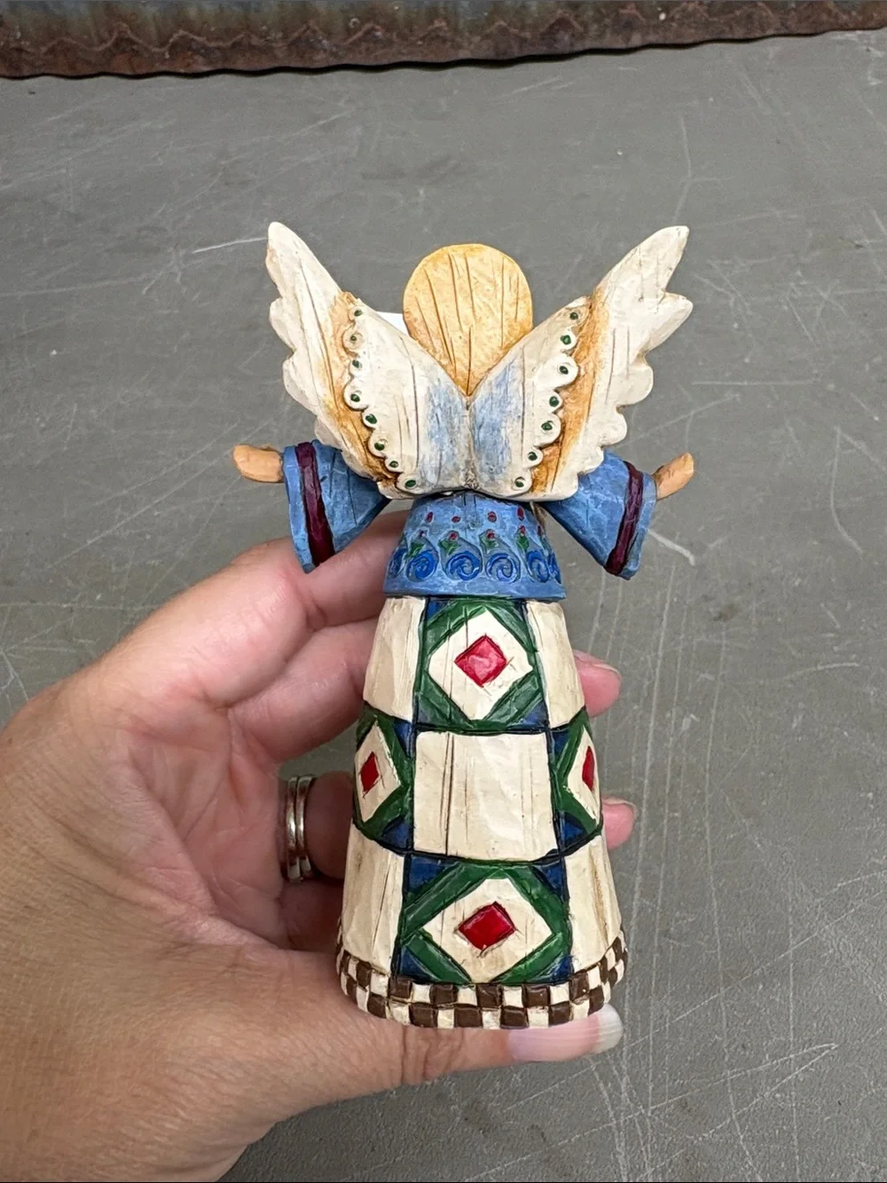 Jim Shore Heartwood Creek 2002 Quilt Design Angel Ornament